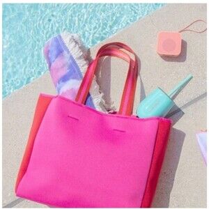 Summersault Neoprene Swim Beach Pool Tote Bag Pink NEW